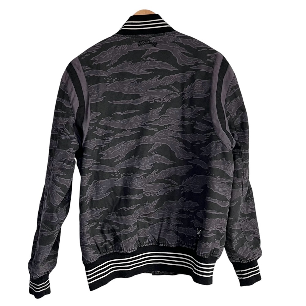 10.Deep Varsity Jacket Medium Camo Black Streetwear Rare - Picture 3 of 15